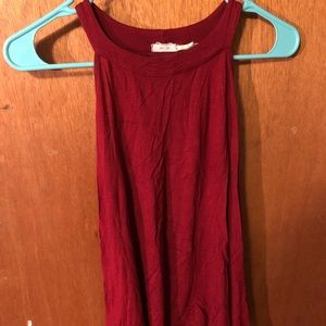 Red high neck flowy tank top